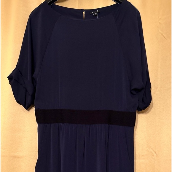 THEORY Silk Navy Dress sz medium or 8 $375 - Picture 5 of 12